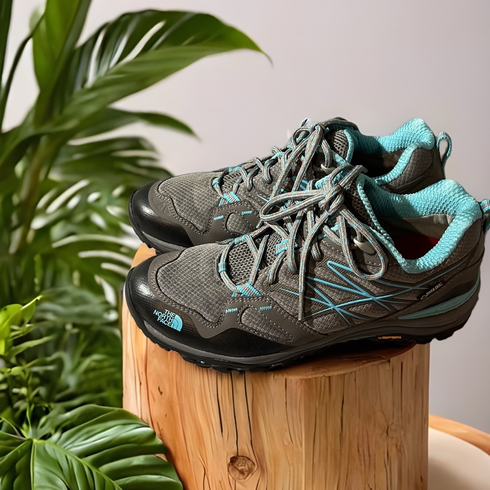 The North Face Women's Gray and Teal Athletic Shoes